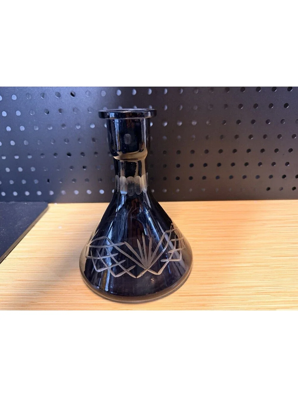 Vintage Black Flashed Cut Glass Decanter